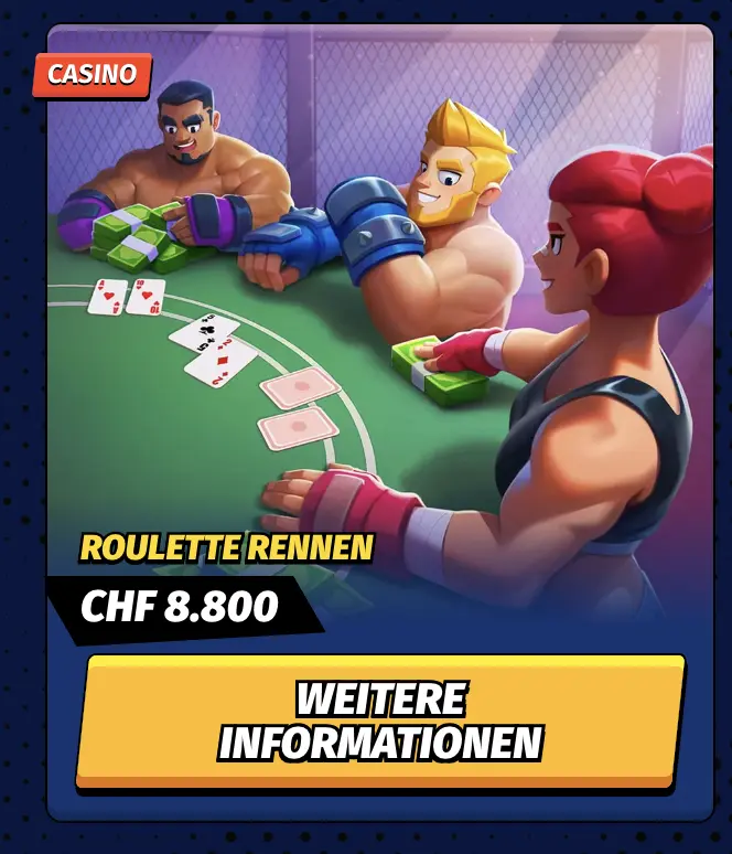 Roulette Rennen Bonus BigClash BigClash Casino Roulette Rennen mit Spielern am Tisch